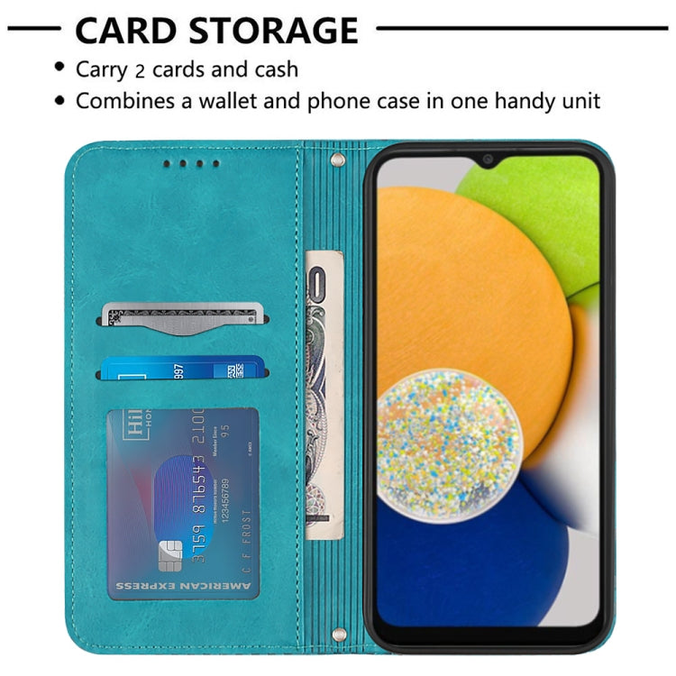 For Samsung Galaxy A03 164mm Football Texture Magnetic Leather Flip Phone Case