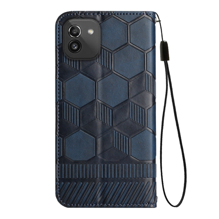 For Samsung Galaxy A03 164mm Football Texture Magnetic Leather Flip Phone Case
