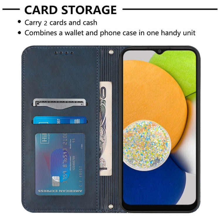 For Samsung Galaxy A03 166mm Football Texture Magnetic Leather Flip Phone Case