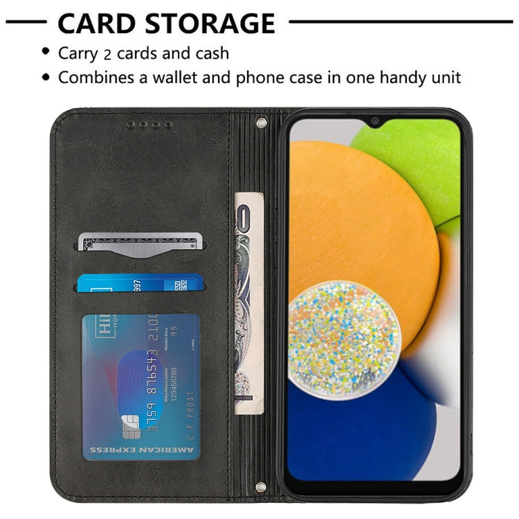 For Samsung Galaxy A03 166mm Football Texture Magnetic Leather Flip Phone Case