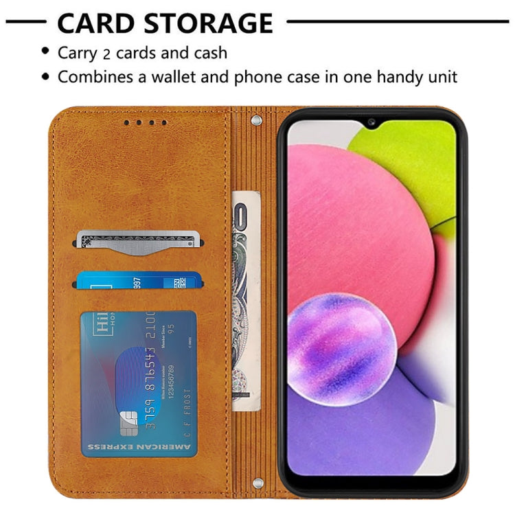 For Samsung Galaxy A03s 164mm India Football Texture Magnetic Leather Flip Phone Case
