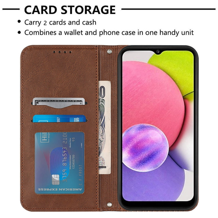 For Samsung Galaxy A03s 164mm India Football Texture Magnetic Leather Flip Phone Case