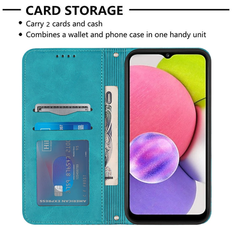 For Samsung Galaxy A03s 164mm India Football Texture Magnetic Leather Flip Phone Case