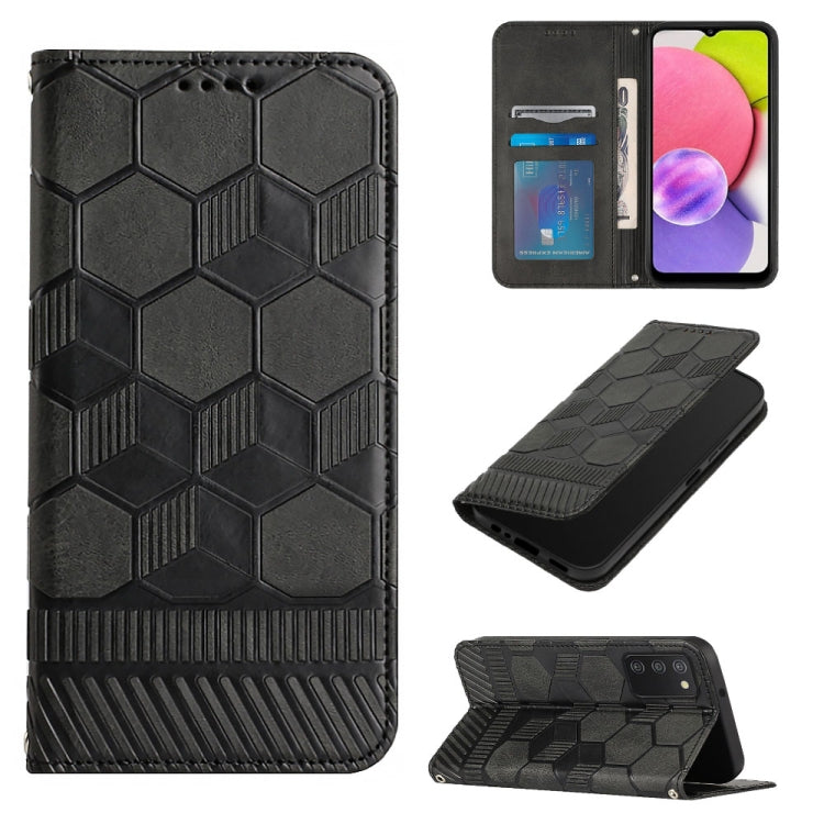For Samsung Galaxy A03s 164mm India Football Texture Magnetic Leather Flip Phone Case