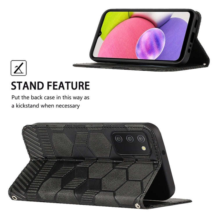 For Samsung Galaxy A03s 164mm India Football Texture Magnetic Leather Flip Phone Case