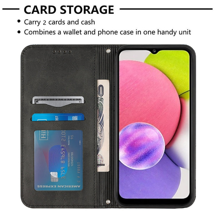 For Samsung Galaxy A03s 165.8mm US Version Football Texture Magnetic Leather Flip Phone Case