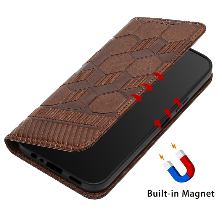 For Samsung Galaxy A03s 166.5mm EU Version Football Texture Magnetic Leather Flip Phone Case