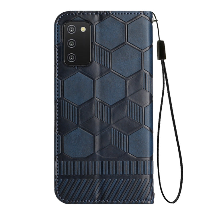 For Samsung Galaxy A03s 166.5mm EU Version Football Texture Magnetic Leather Flip Phone Case