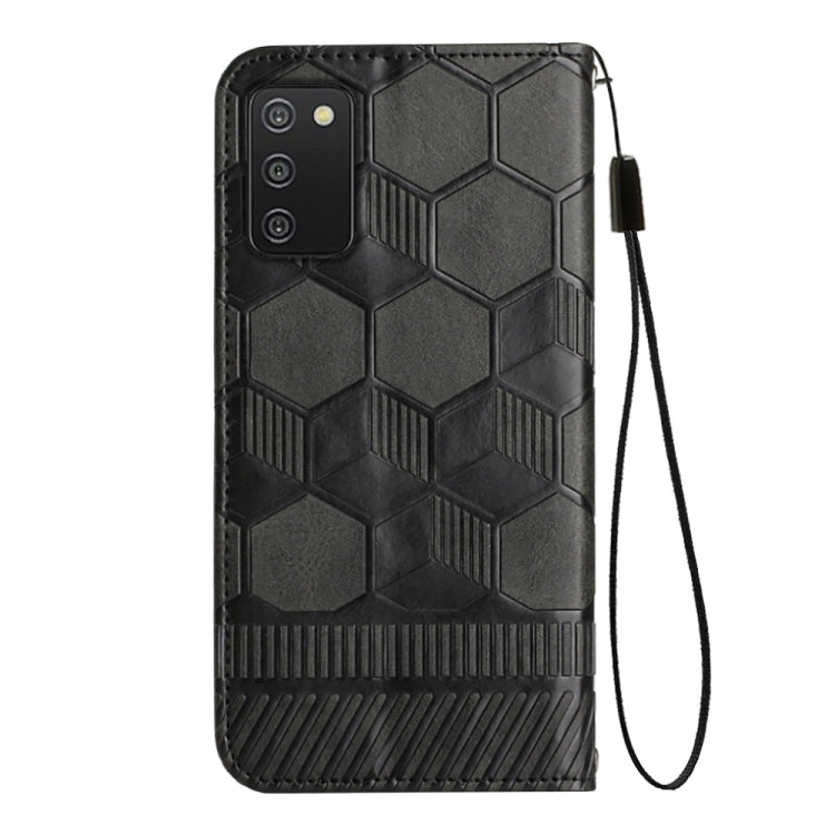 For Samsung Galaxy A03s 166.5mm EU Version Football Texture Magnetic Leather Flip Phone Case