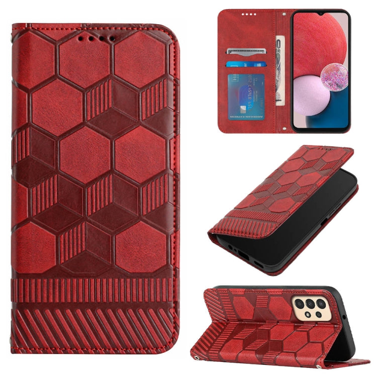 For Samsung Galaxy A13 4G Football Texture Magnetic Leather Flip Phone Case