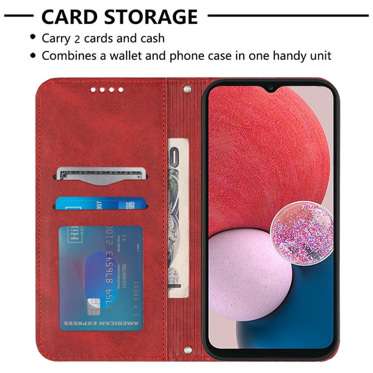 For Samsung Galaxy A13 4G Football Texture Magnetic Leather Flip Phone Case