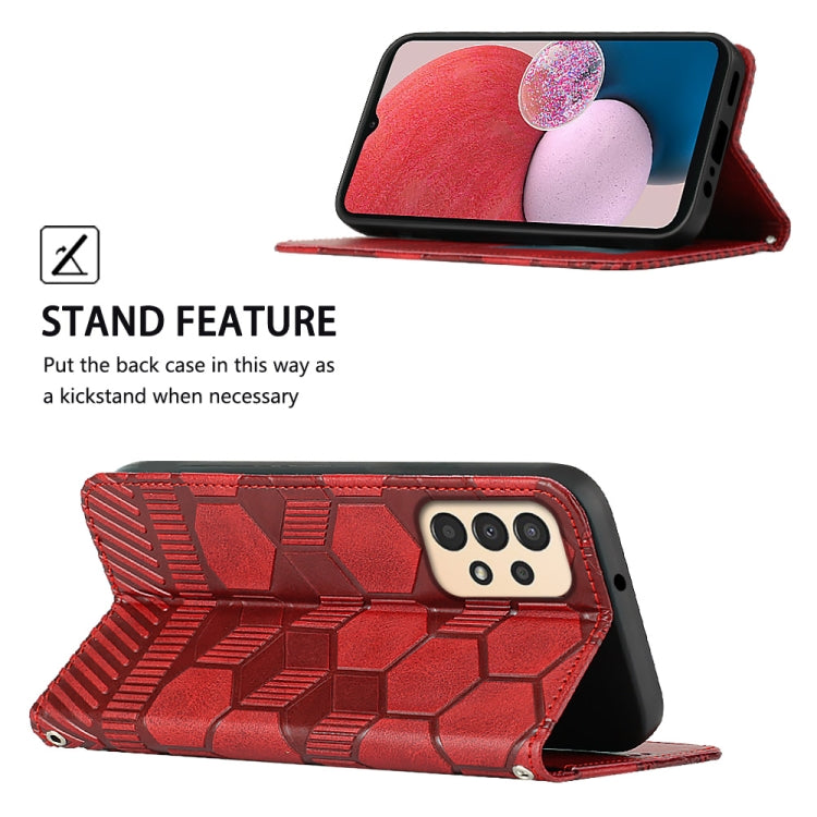 For Samsung Galaxy A13 4G Football Texture Magnetic Leather Flip Phone Case