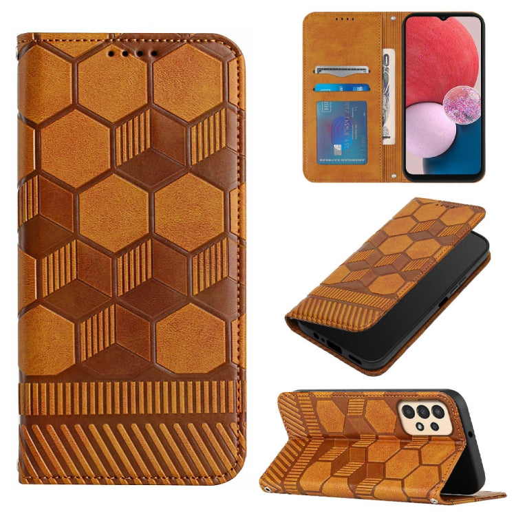 For Samsung Galaxy A13 4G Football Texture Magnetic Leather Flip Phone Case