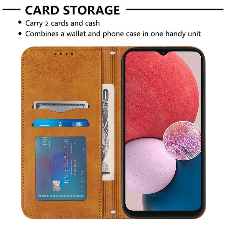 For Samsung Galaxy A13 4G Football Texture Magnetic Leather Flip Phone Case