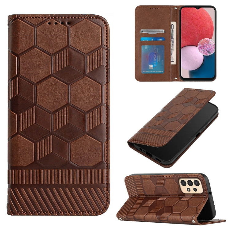 For Samsung Galaxy A13 4G Football Texture Magnetic Leather Flip Phone Case