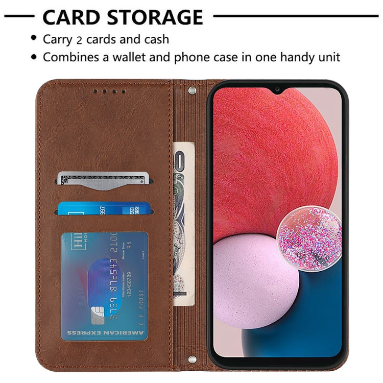 For Samsung Galaxy A13 4G Football Texture Magnetic Leather Flip Phone Case
