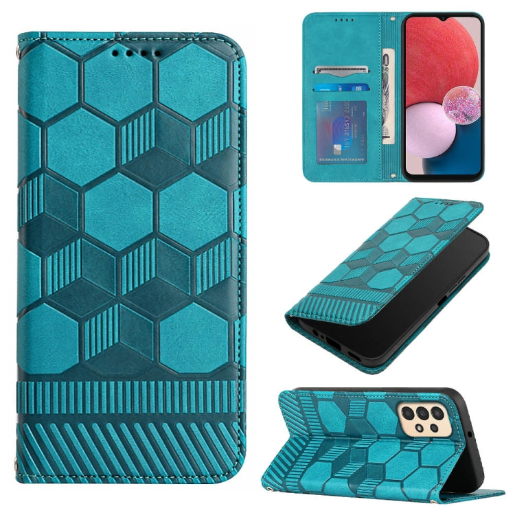 For Samsung Galaxy A13 4G Football Texture Magnetic Leather Flip Phone Case