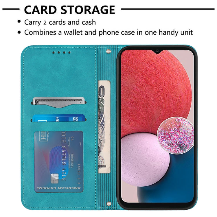 For Samsung Galaxy A13 4G Football Texture Magnetic Leather Flip Phone Case