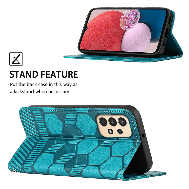 For Samsung Galaxy A13 4G Football Texture Magnetic Leather Flip Phone Case