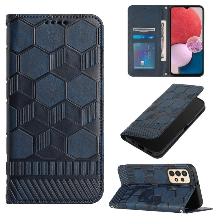 For Samsung Galaxy A13 4G Football Texture Magnetic Leather Flip Phone Case