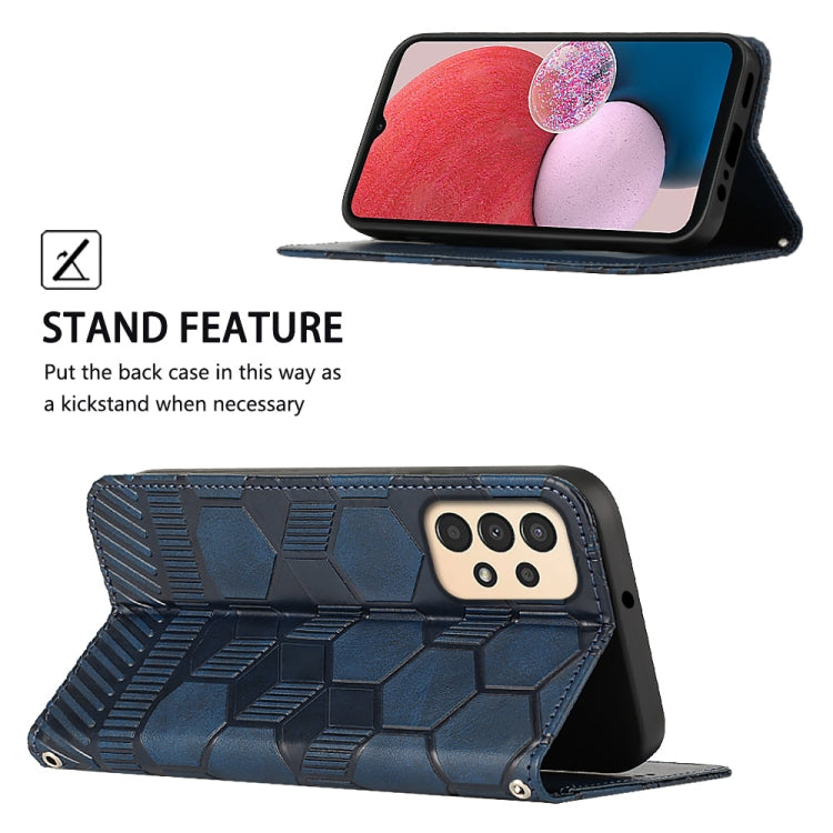 For Samsung Galaxy A13 4G Football Texture Magnetic Leather Flip Phone Case