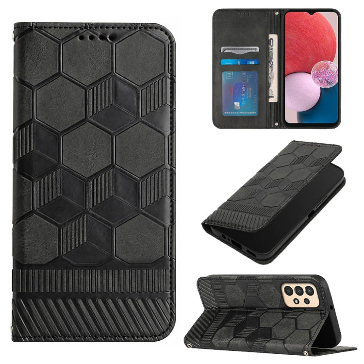 For Samsung Galaxy A13 4G Football Texture Magnetic Leather Flip Phone Case