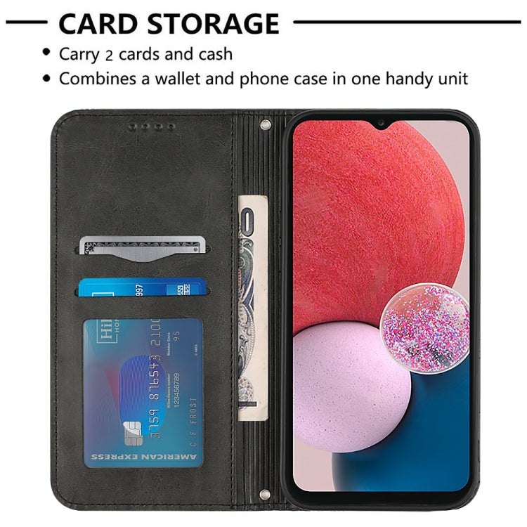 For Samsung Galaxy A13 4G Football Texture Magnetic Leather Flip Phone Case