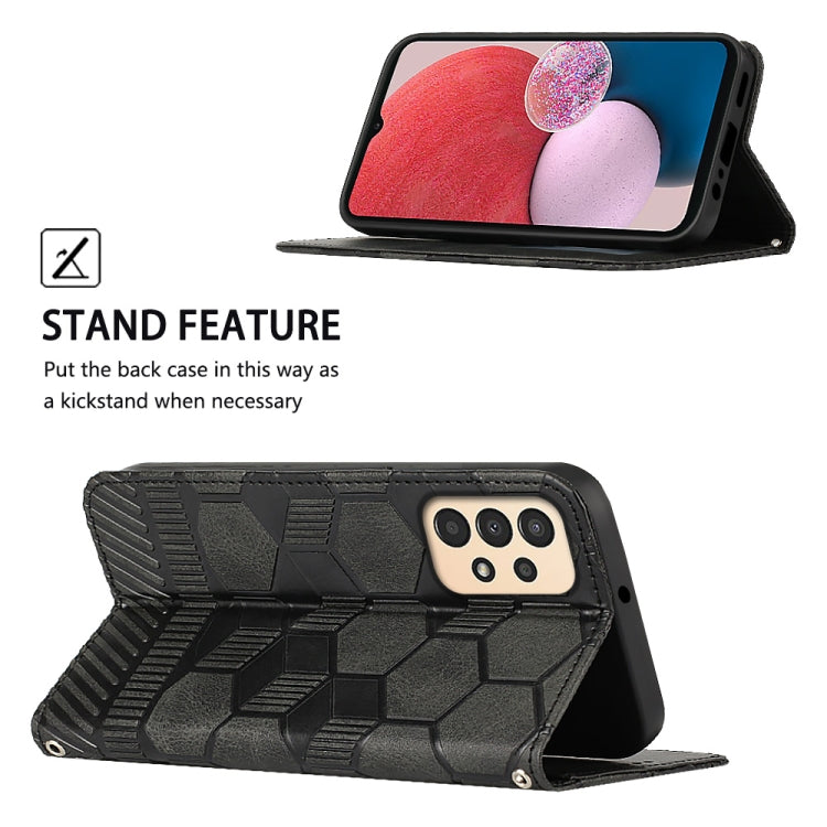 For Samsung Galaxy A13 4G Football Texture Magnetic Leather Flip Phone Case