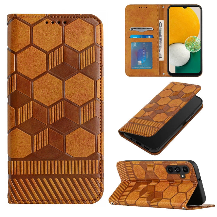For Samsung Galaxy A13 5G Football Texture Magnetic Leather Flip Phone Case