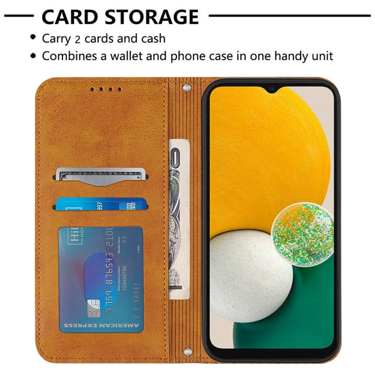 For Samsung Galaxy A13 5G Football Texture Magnetic Leather Flip Phone Case