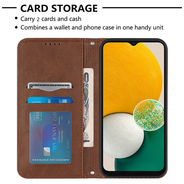 For Samsung Galaxy A13 5G Football Texture Magnetic Leather Flip Phone Case