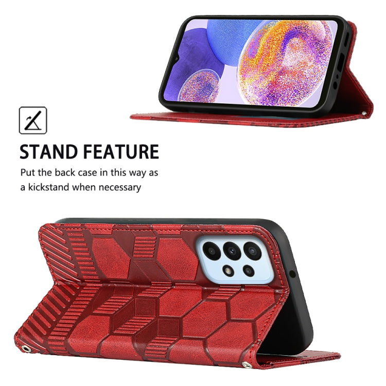 For Samsung Galaxy A23 5G Football Texture Magnetic Leather Flip Phone Case