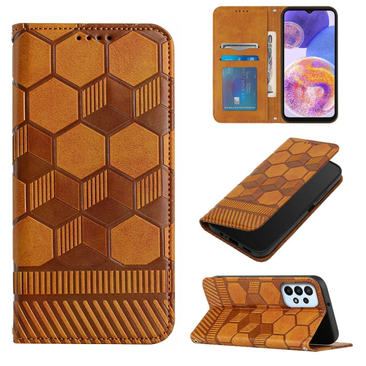 For Samsung Galaxy A23 5G Football Texture Magnetic Leather Flip Phone Case