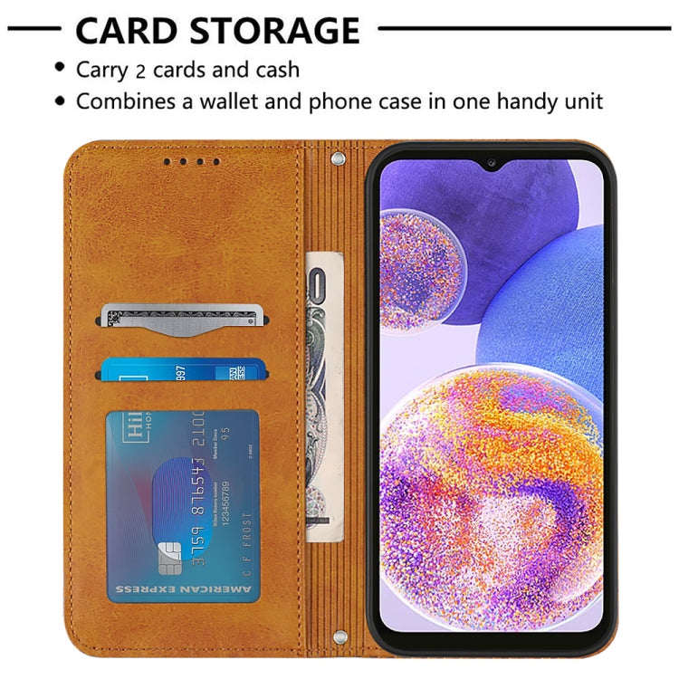 For Samsung Galaxy A23 5G Football Texture Magnetic Leather Flip Phone Case