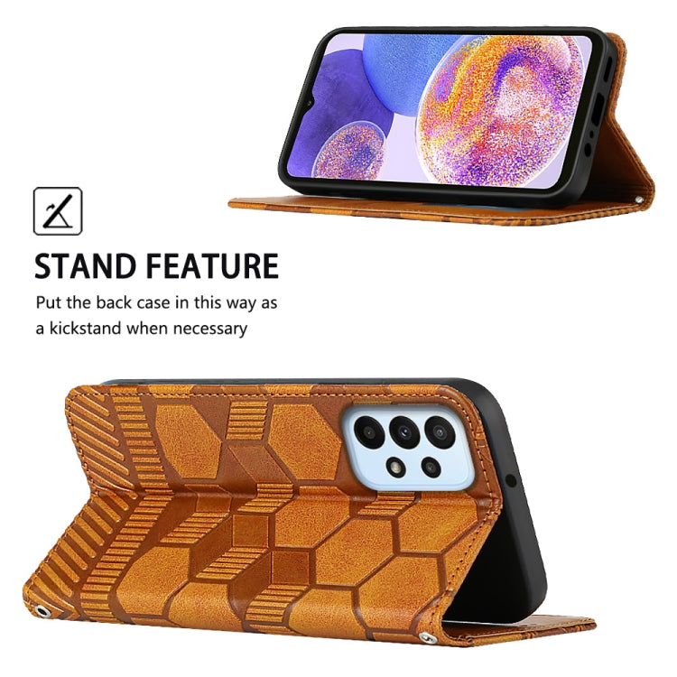 For Samsung Galaxy A23 5G Football Texture Magnetic Leather Flip Phone Case