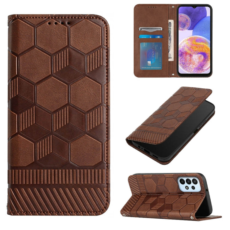 For Samsung Galaxy A23 5G Football Texture Magnetic Leather Flip Phone Case