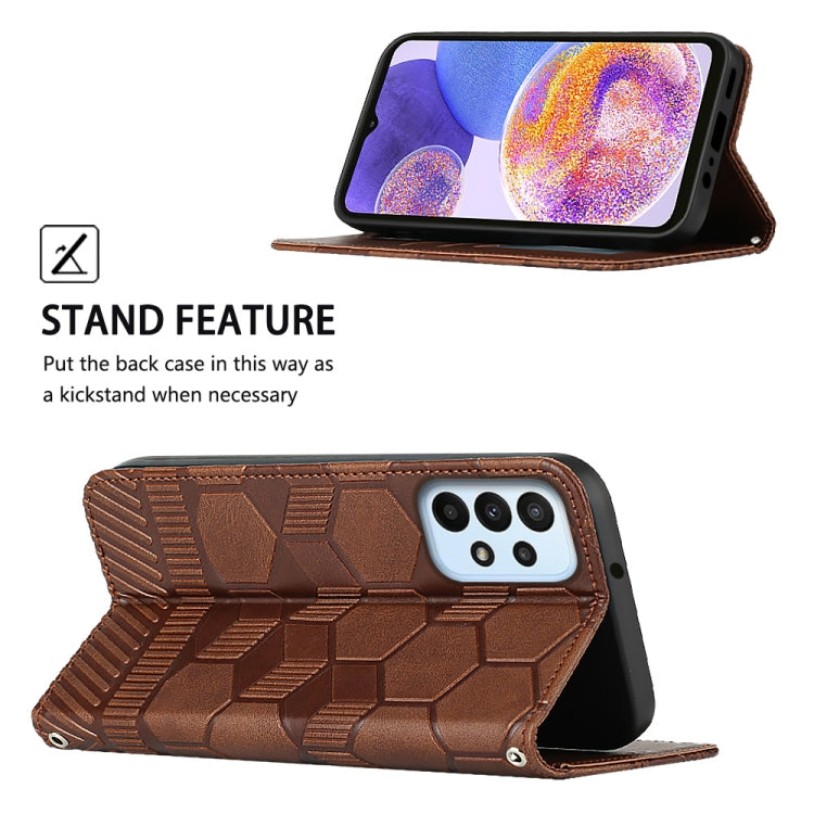 For Samsung Galaxy A23 5G Football Texture Magnetic Leather Flip Phone Case