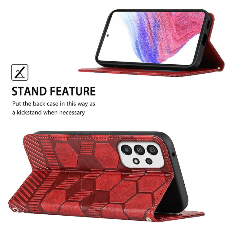 For Samsung Galaxy A53 5G Football Texture Magnetic Leather Flip Phone Case