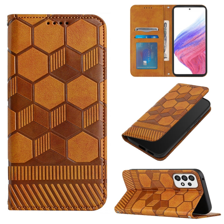 For Samsung Galaxy A53 5G Football Texture Magnetic Leather Flip Phone Case