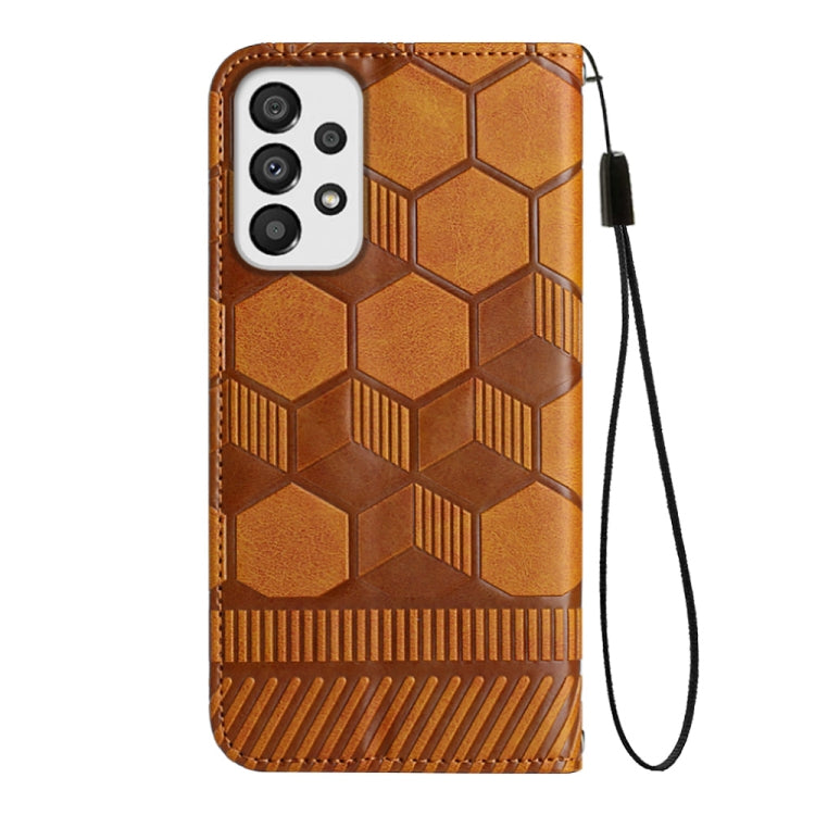 For Samsung Galaxy A53 5G Football Texture Magnetic Leather Flip Phone Case