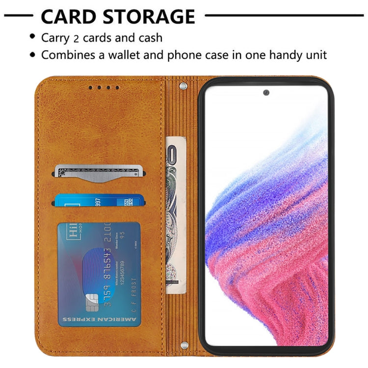 For Samsung Galaxy A53 5G Football Texture Magnetic Leather Flip Phone Case