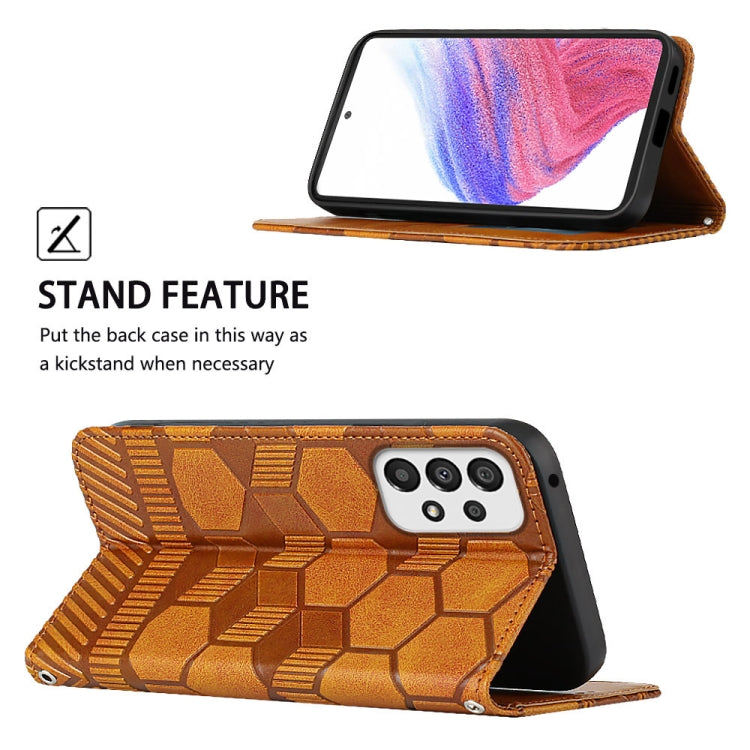 For Samsung Galaxy A53 5G Football Texture Magnetic Leather Flip Phone Case