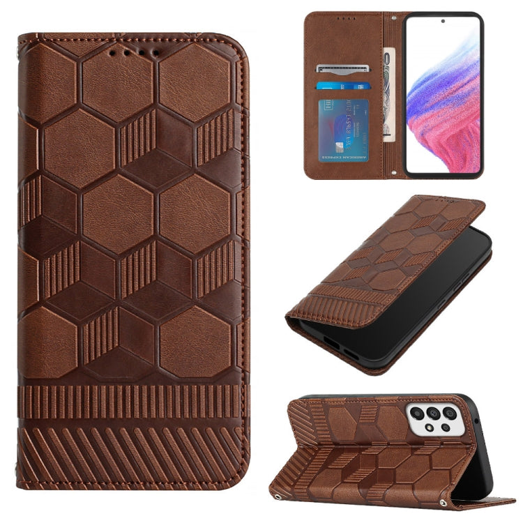 For Samsung Galaxy A53 5G Football Texture Magnetic Leather Flip Phone Case