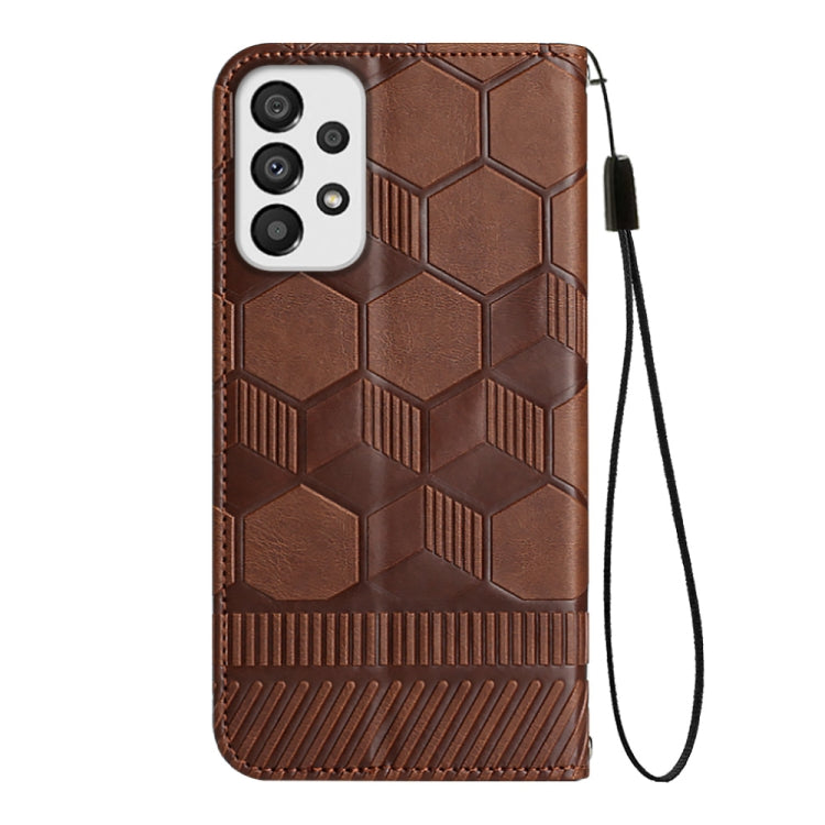 For Samsung Galaxy A53 5G Football Texture Magnetic Leather Flip Phone Case