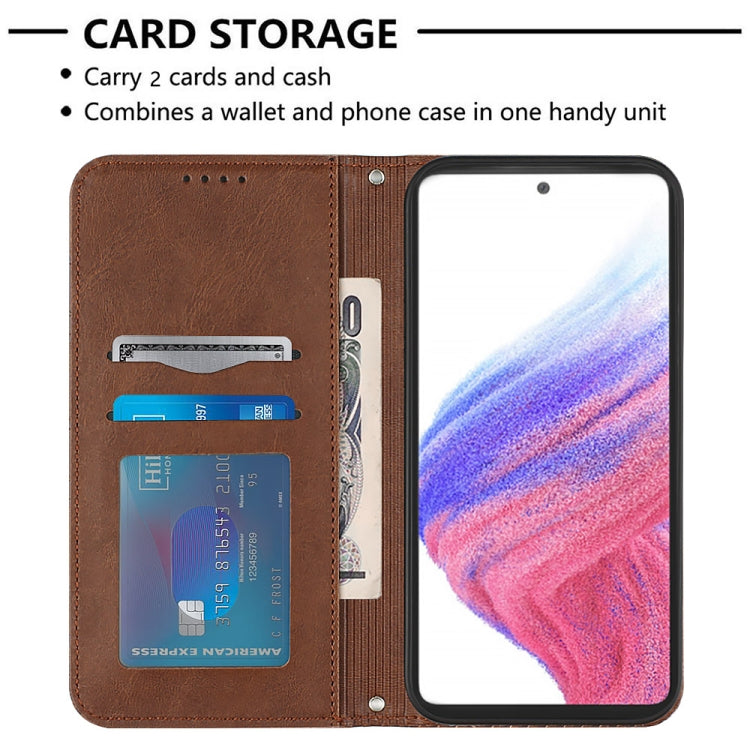 For Samsung Galaxy A53 5G Football Texture Magnetic Leather Flip Phone Case