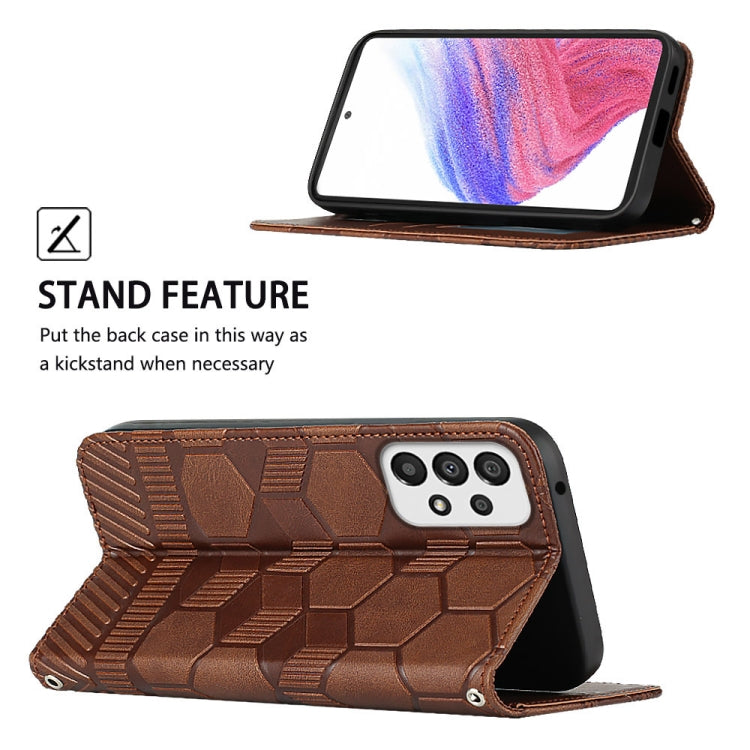 For Samsung Galaxy A53 5G Football Texture Magnetic Leather Flip Phone Case