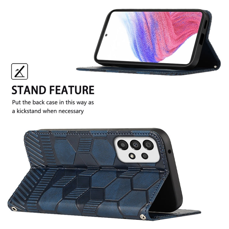 For Samsung Galaxy A53 5G Football Texture Magnetic Leather Flip Phone Case