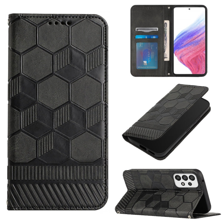 For Samsung Galaxy A53 5G Football Texture Magnetic Leather Flip Phone Case