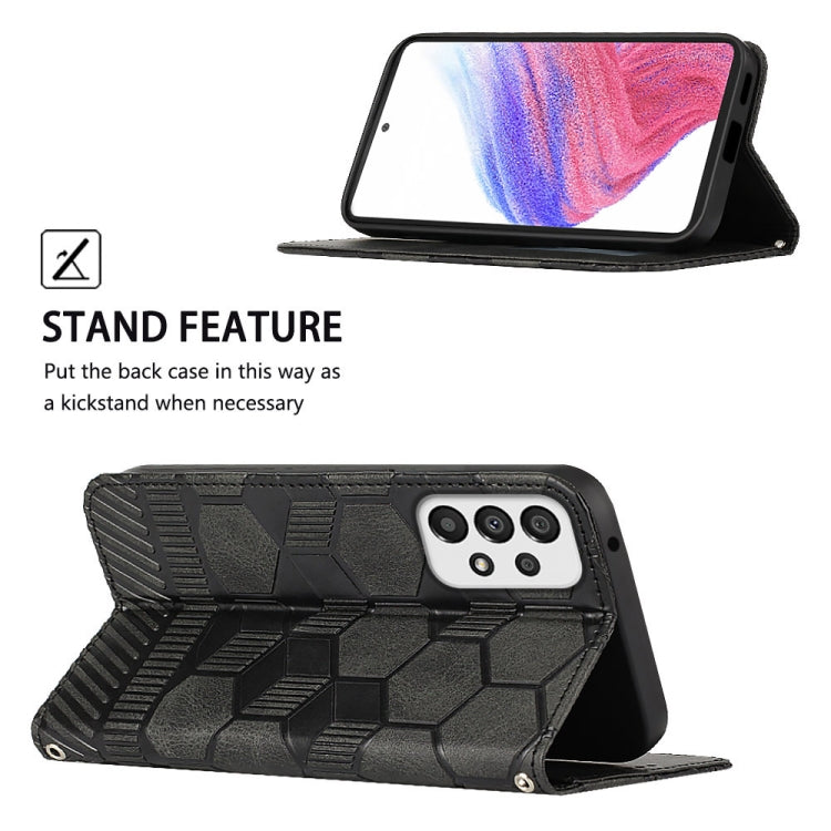 For Samsung Galaxy A53 5G Football Texture Magnetic Leather Flip Phone Case