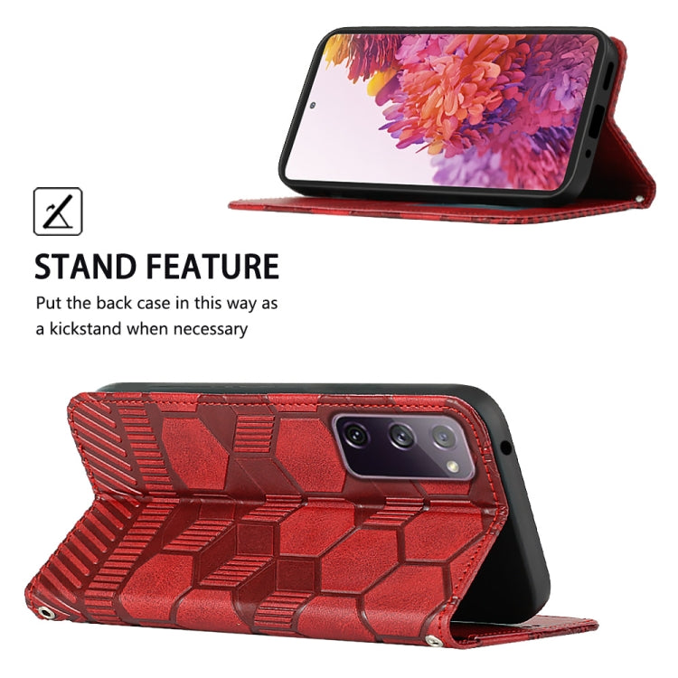 For Samsung Galaxy S20 FE 2022 / S20 FE 5G&4G / S20 Lite / S20 Fan Edition Football Texture Magnetic Leather Flip Phone Case